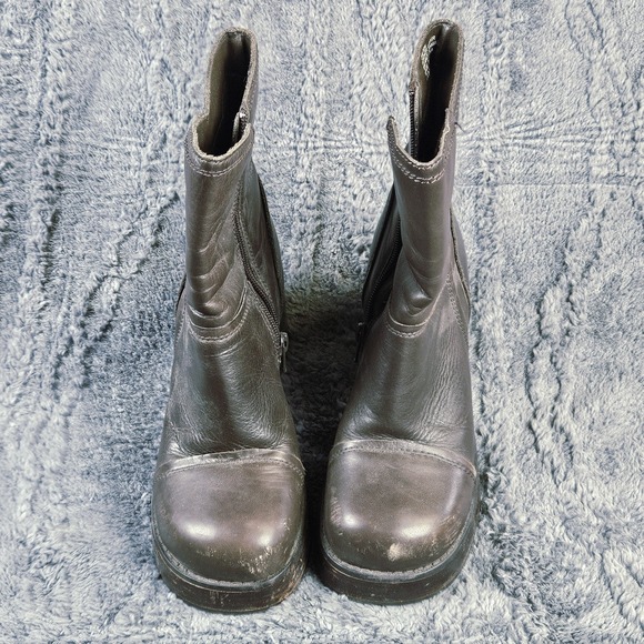 Vintage Y2K Mudd Chunky Heel Boots Womens 6.5M Brown Platform Shoes Grunge - Picture 2 of 9